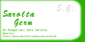 sarolta germ business card